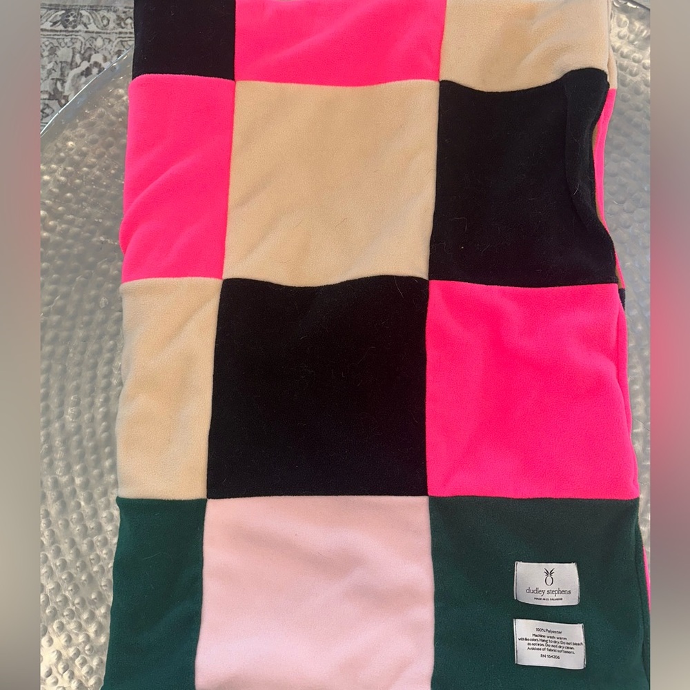 DUDLEY STEPHENS Colorful Checkered Blanket.